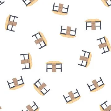 Pattern contemporary table dining cartoon vector Stock Illustration