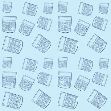 Pattern of the Contour illustration of the calculator. Vector illustration on a Stock Illustration