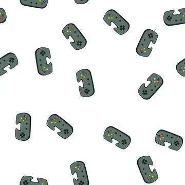 Pattern control gamepad cartoon vector イラスト素材