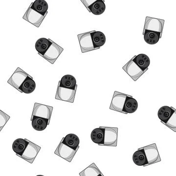 Pattern control ip camera cartoon vector Stock Illustration