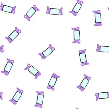 Pattern control portable gaming device cartoon vector Stock-Illustration