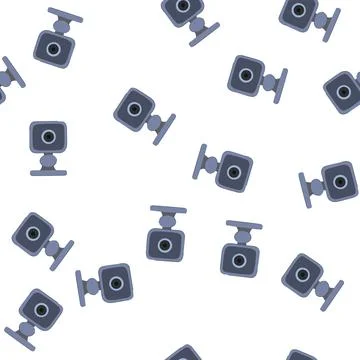 Pattern control security camera cartoon vector Illustrazione stock