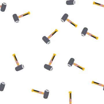 Pattern contruction mason s hammer cartoon vector Stock Illustration
