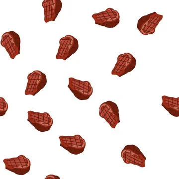 Pattern cook steak grill cartoon vector Stock Illustration
