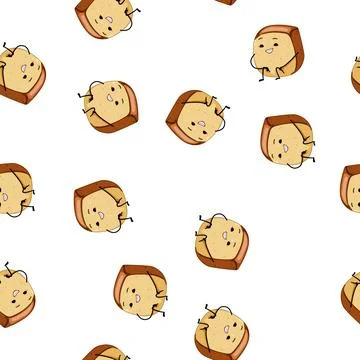 Pattern cookie bread character cartoon vector Stockillustratie