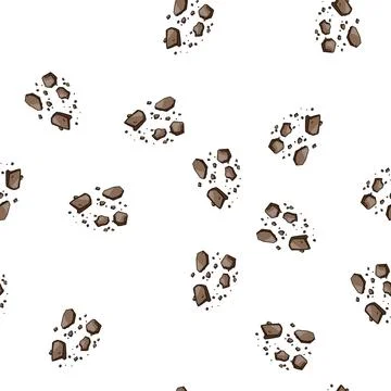 Pattern Cookie crumbs pieces chocolate chip sugar food Illustrazione stock