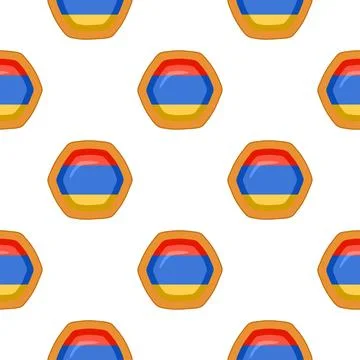 Pattern cookie with flag country Armenia in tasty biscuit Stock Illustration