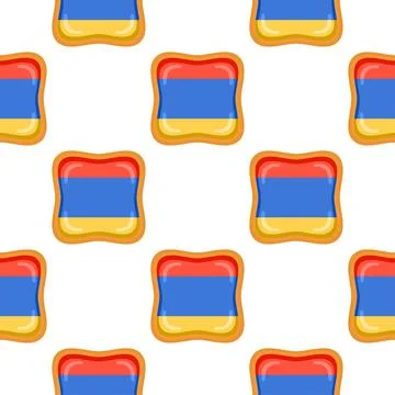 Pattern cookie with flag country Armenia in tasty biscuit Stock Illustration