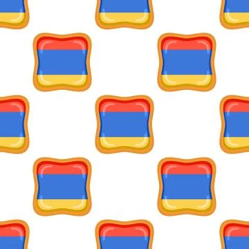 Pattern cookie with flag country Armenia in tasty biscuit Stock Illustration