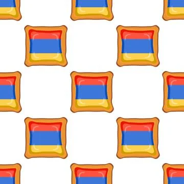 Pattern cookie with flag country Armenia in tasty biscuit Stock Illustration