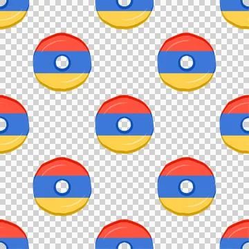 Pattern cookie with flag country Armenia in tasty biscuit Stock Illustration