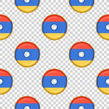 Pattern cookie with flag country Armenia in tasty biscuit Stock Illustration