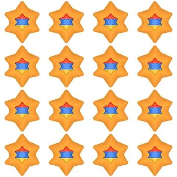 Pattern cookie with flag country Armenia in tasty biscuit Stock Illustration