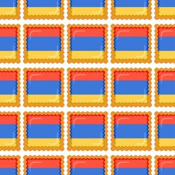 Pattern cookie with flag country Armenia in tasty biscuit Stock Illustration