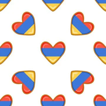 Pattern cookie with flag country Armenia in tasty biscuit Stock Illustration