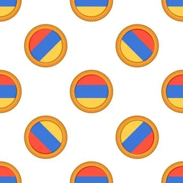 Pattern cookie with flag country Armenia in tasty biscuit Stock Illustration