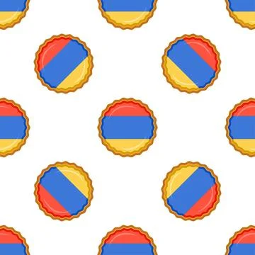 Pattern cookie with flag country Armenia in tasty biscuit Stock Illustration