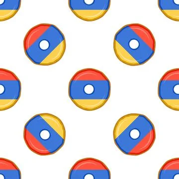 Pattern cookie with flag country Armenia in tasty biscuit Stock Illustration