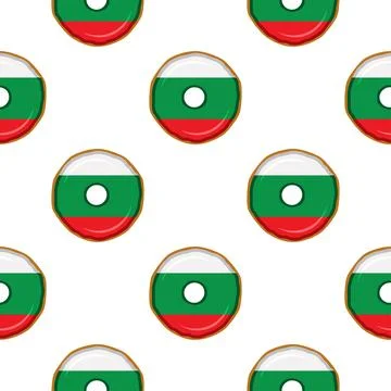 Pattern cookie with flag country Bulgaria in tasty biscuit Stock Illustration