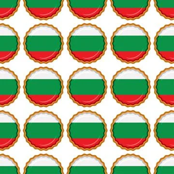 Pattern cookie with flag country Bulgaria in tasty biscuit Stock Illustration
