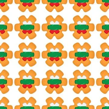 Pattern cookie with flag country Bulgaria in tasty biscuit Stock Illustration