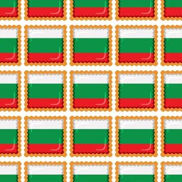 Pattern cookie with flag country Bulgaria in tasty biscuit Stock Illustration