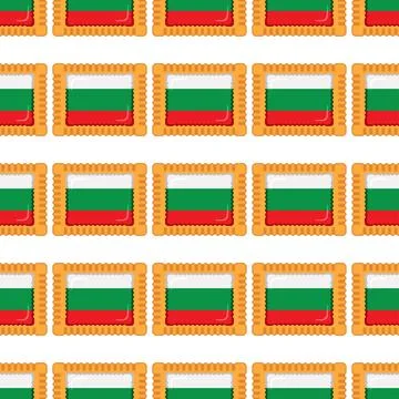 Pattern cookie with flag country Bulgaria in tasty biscuit 스톡 일러스트