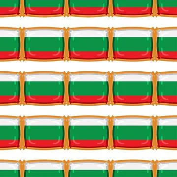 Pattern cookie with flag country Bulgaria in tasty biscuit Stock Illustration