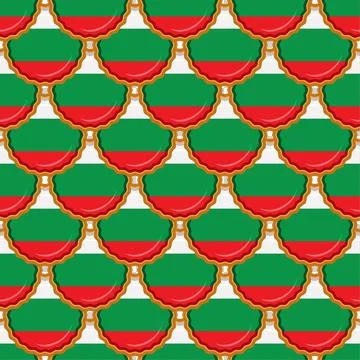 Pattern cookie with flag country Bulgaria in tasty biscuit Stock Illustration
