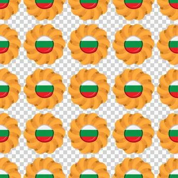 Pattern cookie with flag country Bulgaria in tasty biscuit Stock Illustration