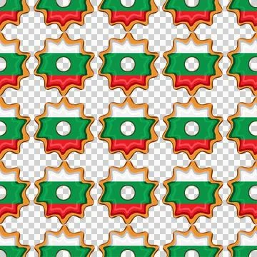 Pattern cookie with flag country Bulgaria in tasty biscuit Stock Illustration