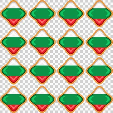 Pattern cookie with flag country Bulgaria in tasty biscuit Stock Illustration