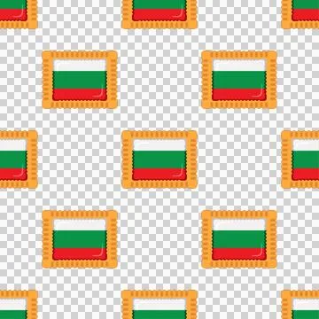 Pattern cookie with flag country Bulgaria in tasty biscuit Stock Illustration