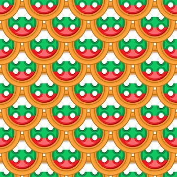 Pattern cookie with flag country Bulgaria in tasty biscuit Stock Illustration