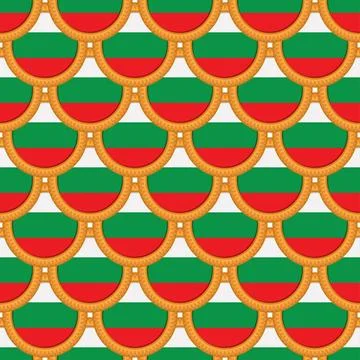 Pattern cookie with flag country Bulgaria in tasty biscuit Stock Illustration