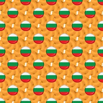 Pattern cookie with flag country Bulgaria in tasty biscuit Stock Illustration