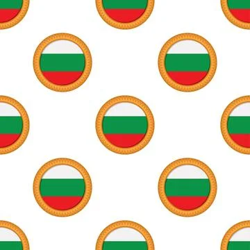 Pattern cookie with flag country Bulgaria in tasty biscuit Stock Illustration