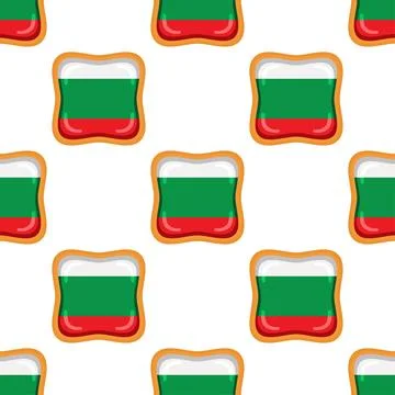 Pattern cookie with flag country Bulgaria in tasty biscuit Illustrazione stock