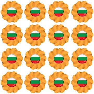 Pattern cookie with flag country Bulgaria in tasty biscuit Illustrazione stock