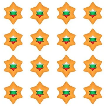 Pattern cookie with flag country Bulgaria in tasty biscuit Stock Illustration