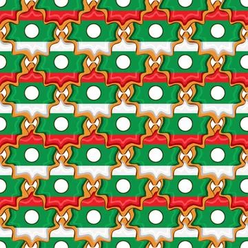 Pattern cookie with flag country Bulgaria in tasty biscuit Stock Illustration