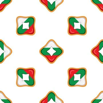 Pattern cookie with flag country Bulgaria in tasty biscuit Stock Illustration