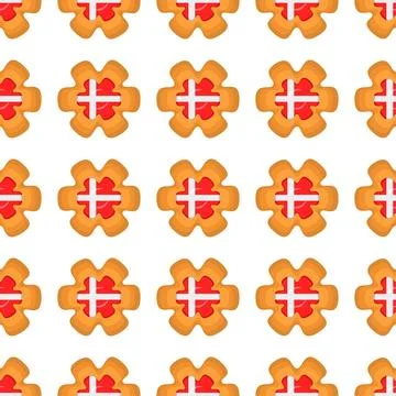 Pattern cookie with flag country Denmark in tasty biscuit Stock Illustration