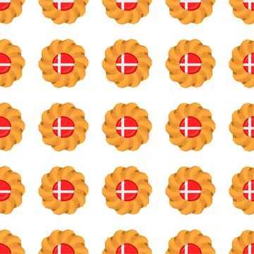Pattern cookie with flag country Denmark in tasty biscuit Stock Illustration