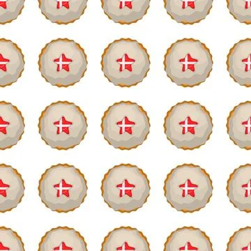 Pattern cookie with flag country Denmark in tasty biscuit Illustrazione stock