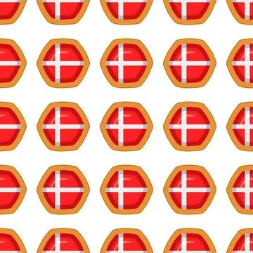 Pattern cookie with flag country Denmark in tasty biscuit Stock Illustration