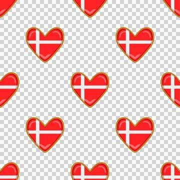 Pattern cookie with flag country Denmark in tasty biscuit Stock Illustration