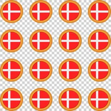 Pattern cookie with flag country Denmark in tasty biscuit Stock Illustration