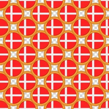 Pattern cookie with flag country Denmark in tasty biscuit Stock Illustration