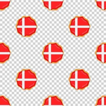 Pattern cookie with flag country Denmark in tasty biscuit Stock Illustration